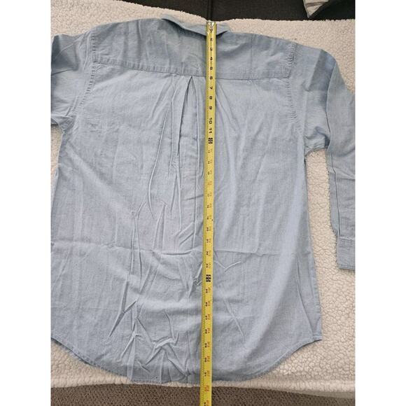 Vtg 90s Embroidered Mickey Inc Cotton Long Sleeve Jean Button Up Shirt Size XL - Picture 10 of 10